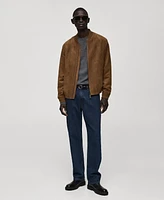 Mango Men's Faux-Suede Bomber Jacket