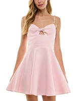 City Studios Juniors' Embellished-Strap Cutout Dress
