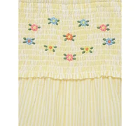 Little Me Baby Girls Woven Cotton Romper & Headband, 2 Piece Set
