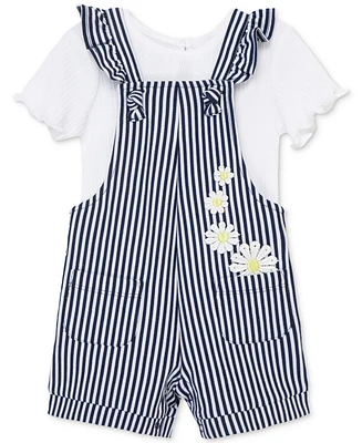 Little Me Baby Girls T-Shirt & Daisy Knit Shortall, 2 Piece Set