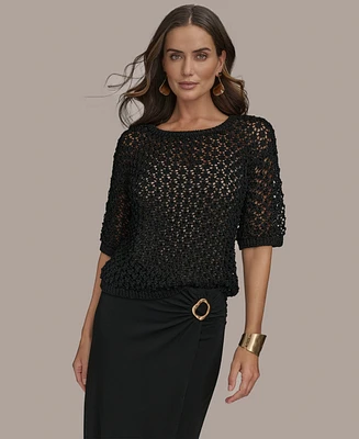 Donna Karan New York Women's Open-Stitch Sweater