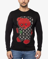 Men's Teddy Bear Rhinestone Graphic Long Sleeves T-Shirts