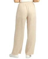 Bcx Juniors' Striped Elastic-Waist Wide-Leg Pants