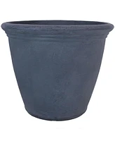 Anjelica 20" Double-Walled Polyresin Outdoor Planter with Uv-Resistant Slate Finish