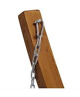 12-Foot Curved Wood Hammock Stand Only - 2-Person Wooden Hammock Arc Stand - Heavy-Duty 400-Pound Capacity