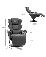 Homcom Manual Recliner Swivel Lounge Chair w/ Adjustable Footrest