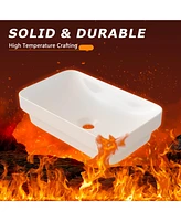 DeerValley Ally 19'' x 12'' Vessel Sink Semi-Recessed Rectangular Above Counter Basin