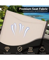 3 Piece Patio Metal Aluminum Wide Armchair and Table Set
