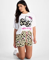 Love Tribe Juniors' Pull-On Hello Kitty Leopard Shorts