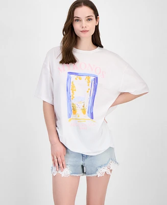 Grayson Threads, The Label Juniors' Mykonos Relaxed Graphic T-Shirt