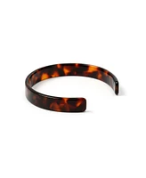 Bling Jewelry Fashion Statement Brown Golden Acrylic Leopard Tortoise Shell Cuff Bracelet