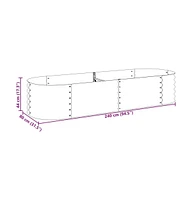 Garden Raised Bed 94.5"x31.5"x17.3" Galvanized Steel Silver