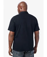 KingSize Big & Tall Lightweight Stretch Mesh Pique Button Down Shirt