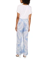 Vince Camuto Women's Tropical-Print Mid-Rise Drawstring Pants