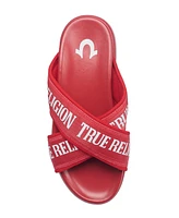 True Religion Alia Cross Strap Slip on Platform Sandal