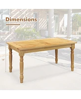 Patio Coffee Table with Solid Teak Wood Structure and Slatted Tabletop