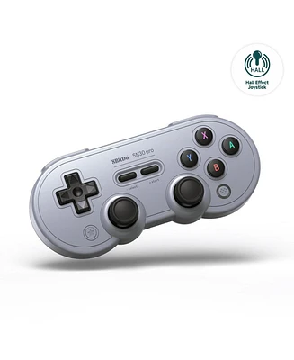 8BitDo SN30 Pro Bluetooth Controller, Hall Effect Joystick Update, Compatible with Switch, Pc, macOS, Android, Steam Deck & Raspberry Pi (Gray)