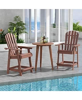 Gymax Pcs Bar Stool Hdpe Patio Chair w/ Armrest Footrest Home Indoor Outdoor