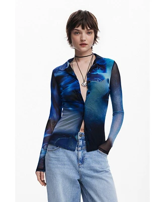 Desigual Women's Buttoned tulle T-shirt