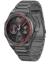 Hugo Boss Men's Grail Sport Quartz Multifunction Ionic Plated Gray Stainless-Steel Watch, 44mm