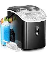 Kismile Nugget Ice Makers Countertop, Portable Sonic Maker Machine with Chewable Pellet Ice, 35Lbs/24H, Pebble Self-Cleaning/One-Cl