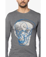 Men's Outlined Skull Rhinestone Graphic Long Sleeves T-Shirts