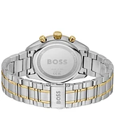 Hugo Boss Men's Grand Prix 44 Quartz Chronograph Two-Tone Stainless-Steel Watch, 44.50mm