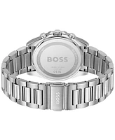 Hugo Boss Men's Strike Quartz Chronograph Silver-Tone Stainless-Steel Watch