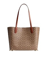 Coach Signature Logo Willow Canvas Large Tote Bag