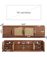 Tribesigns 70.9" Tv Stand for Living Room, Mid Century Modern Entertainment Center with 6-Tier Storage Shelf, Wood Long Media Console Television Stand