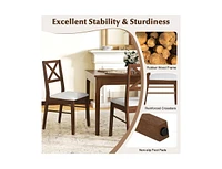 Upholstered Side Dining Chairs Set of 2 with Rubber Wood Frame
