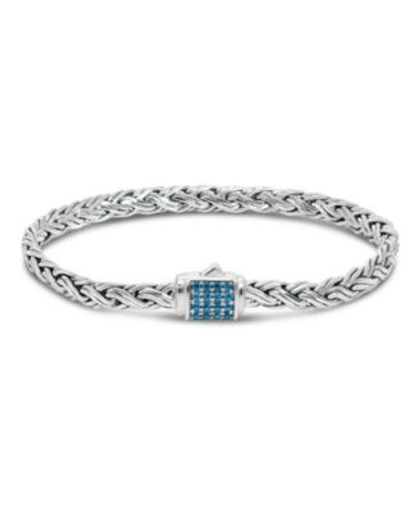 Swiss Blue Topaz Sterling Silver Paddy Oval 5mm Chain Bracelet Medium 7.5 In