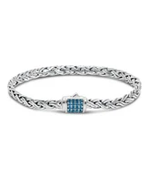 Swiss Blue Topaz Sterling Silver Paddy Oval 5mm Chain Bracelet Medium 7.5 In