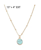 Jessica Simpson Layered Chain Necklace with Turquoise Pendant