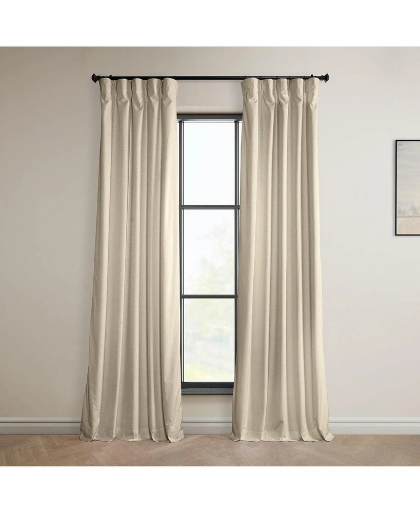 Half Price Drapes Angora Beige Signature Plush Velvet Hotel Blackout Curtain