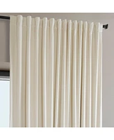 Half Price Drapes Diva Cream Extra Wide Signature Plush Velvet Hotel Blackout Curtain