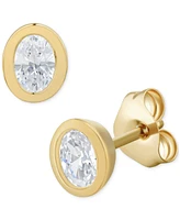 Diamond Bezel Oval Stud Earrings (3/8 ct. t.w.) in 14k Gold