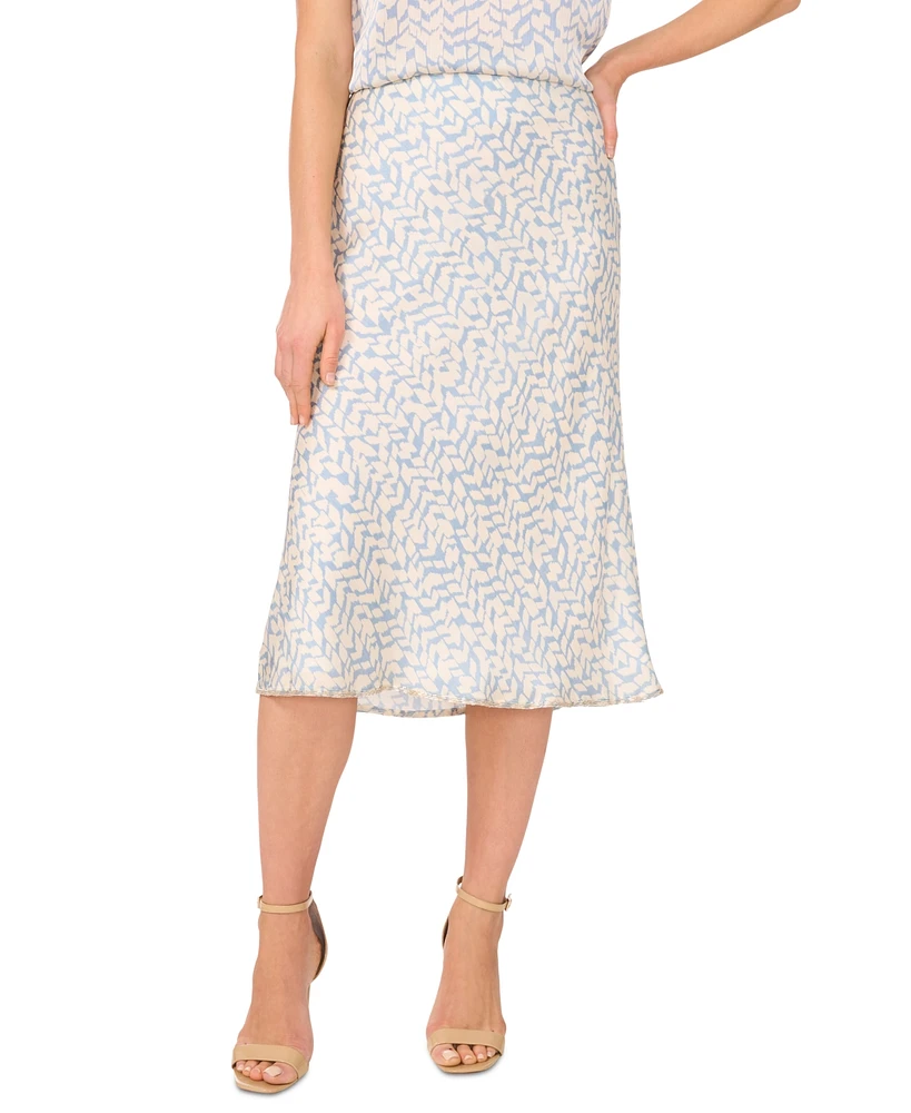 Vince Camuto Women's Embellished Hem Satin Midi Skirt