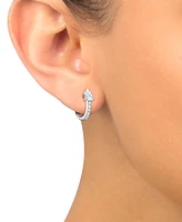 Diamond Pear & Round Small Hoop Earrings (5/8 ct. t.w.) in 10k White Gold