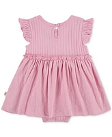Huggies Baby Girls Cotton Flutter-Sleeve Dress, 3 Piece Set