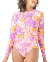 Roxy Juniors' Floral-Print Rashguard