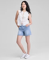 And Now This Women's Cotton Tie-Front Sleeveless Top, Exclusively at Macy's