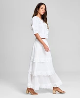 And Now This Women's Lace-Trim Tiered Maxi Skirt, Exclusively at Macy's