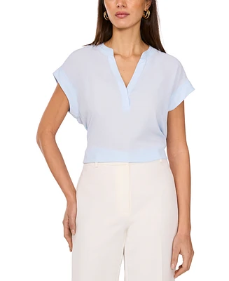 Vince Camuto Women's Split-Neck Short-Sleeve Blouse