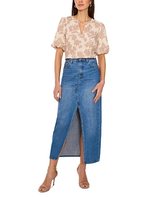 Vince Camuto Women's Puff-Sleeve Printed Top