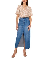 Vince Camuto Women's Puff-Sleeve Printed Top