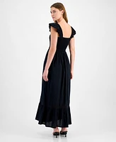 And Now This Women's Cotton Ruffled-Strap Swiss Dot Maxi Dress, Exclusively at Macy's