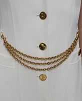 Donna Karan New York Women's Button-Front Chain-Trim Dress