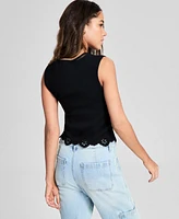 And Now This Women's Square-Neck Cutwork Trim Top, Exclusively at Macy's