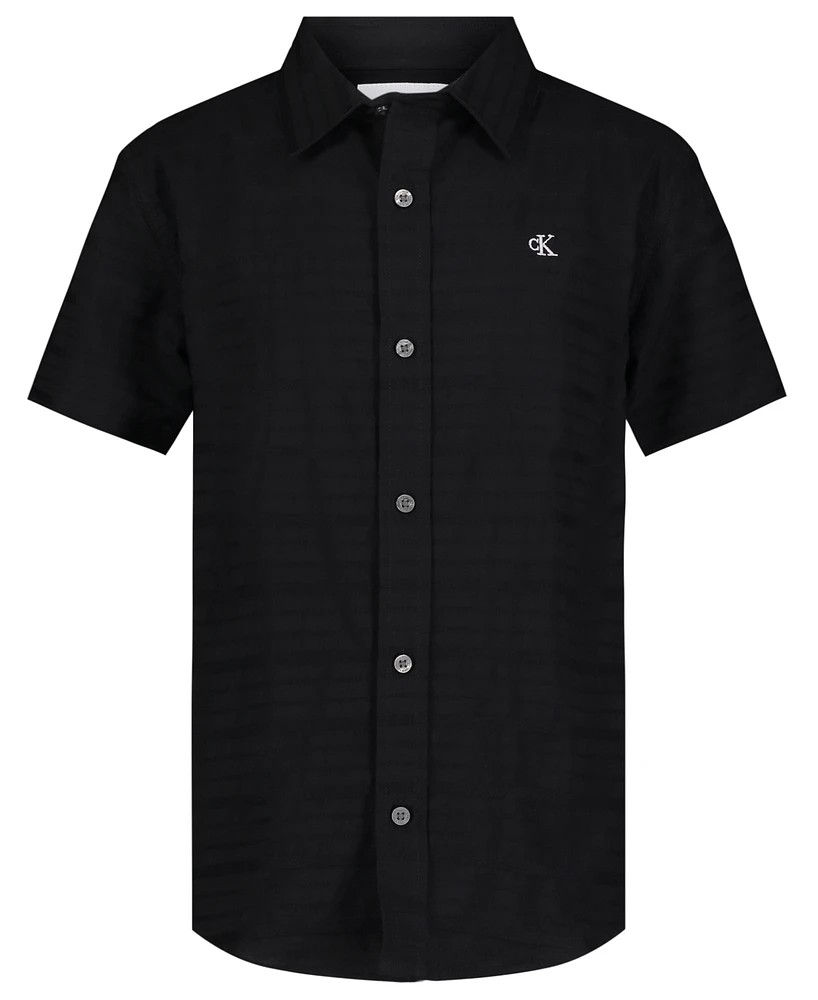 Calvin Klein Big Boys Variegated Dobby Shirt